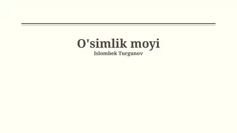 O'simlik moyi 1