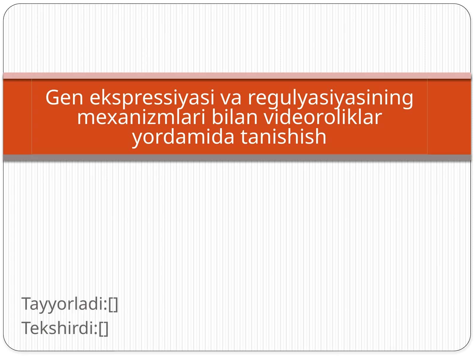 Gen ekspressiyasi va regulyasiyasi 1