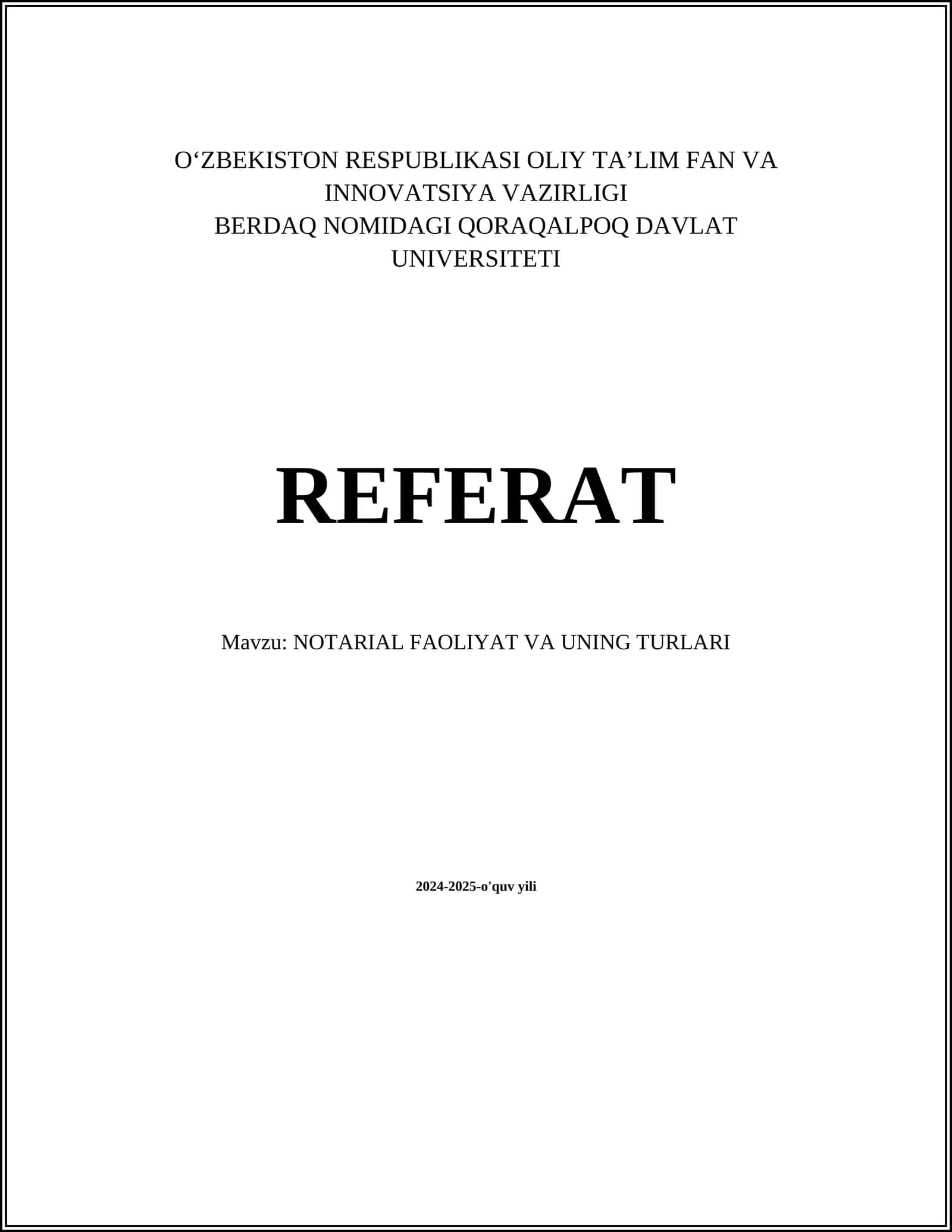 NOTARIAL FAOLIYAT VA UNING TURLARI 1