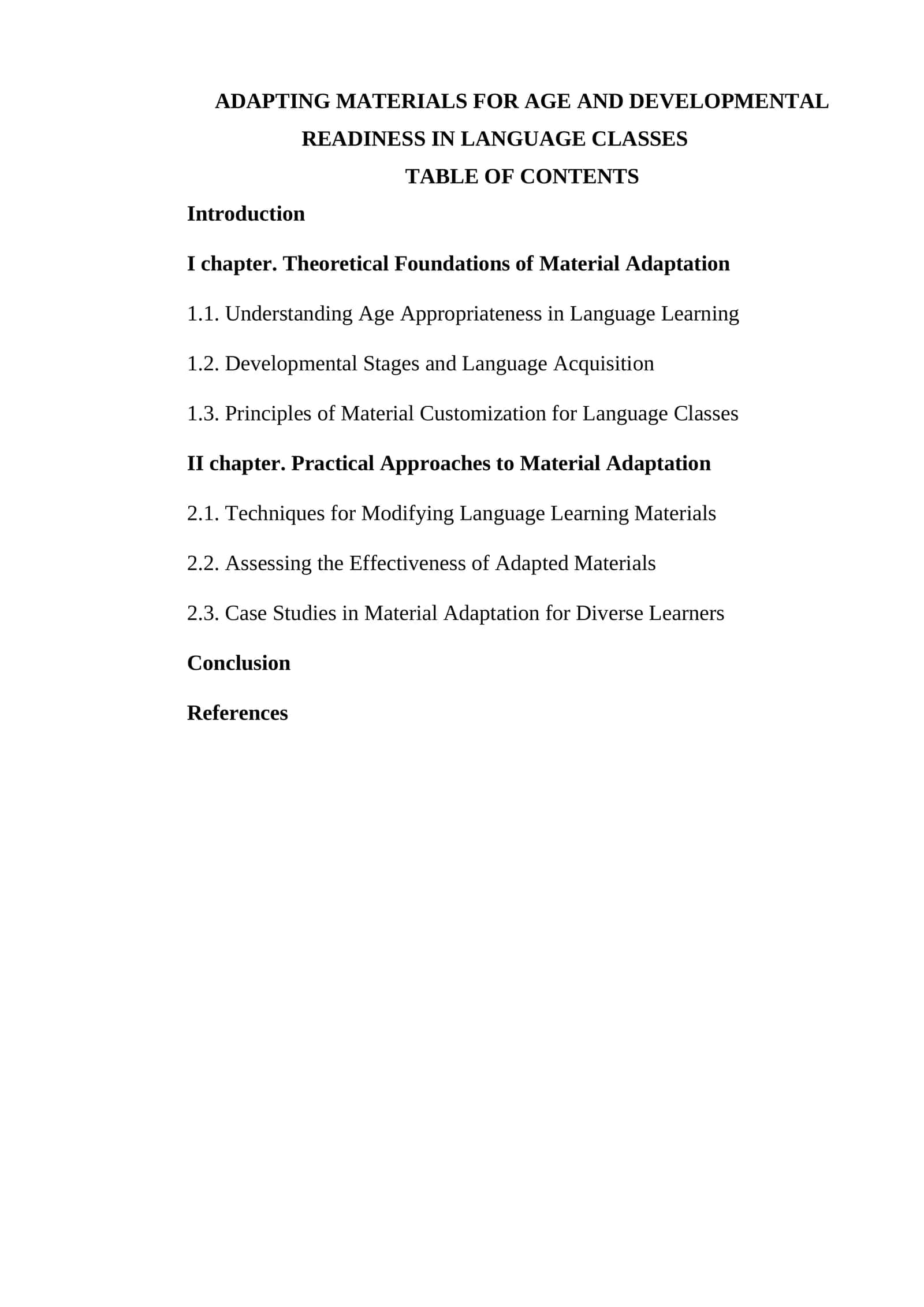 Adapting Materials for Age and Developmental Readiness in Language Classes 1