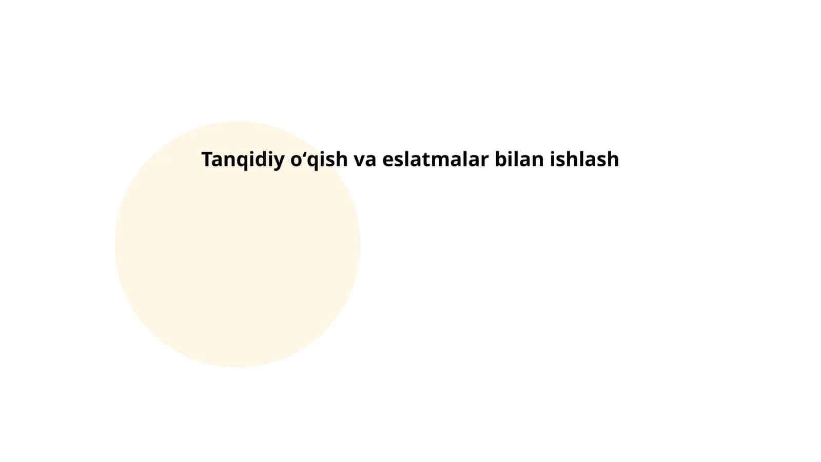 Tanqidiy oʻqish va eslatmalar bilan ishlash 1