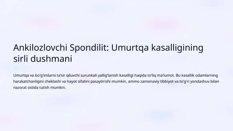 Ankilozlovchi Spondilit 1