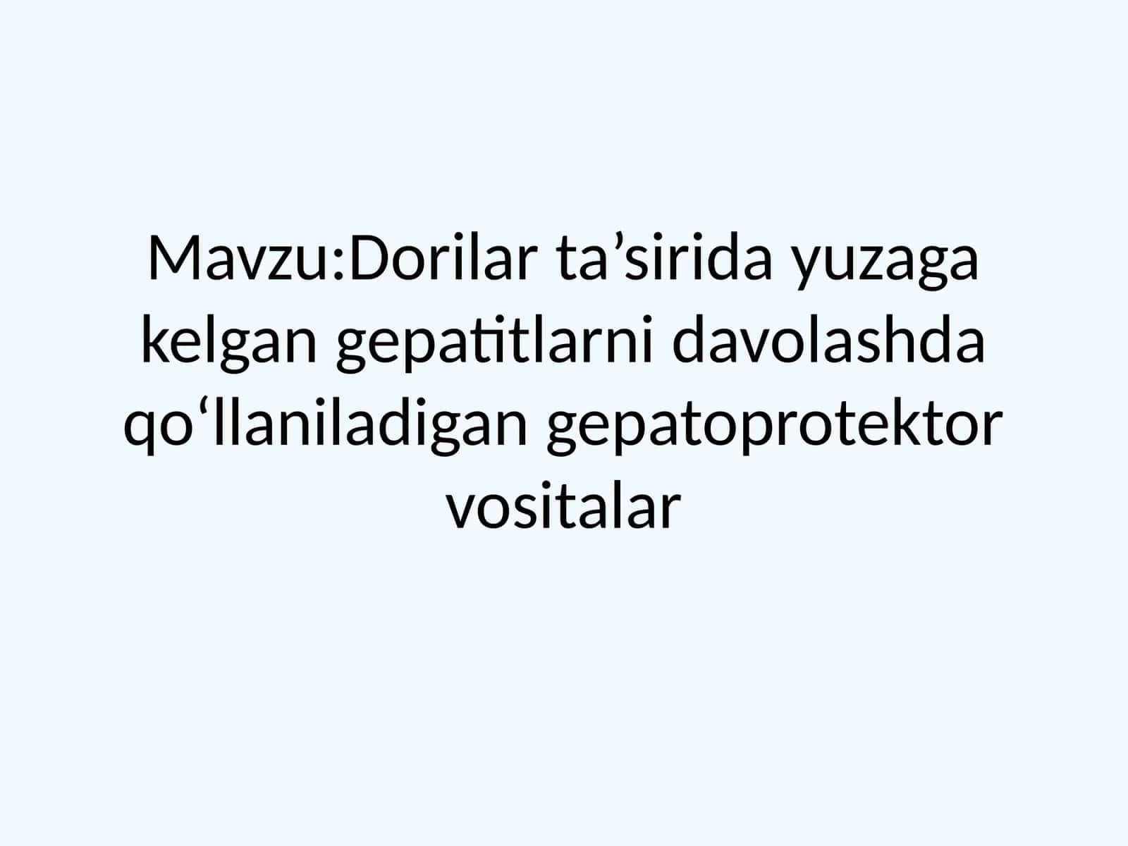 Gepatoprotektor vositalar 1