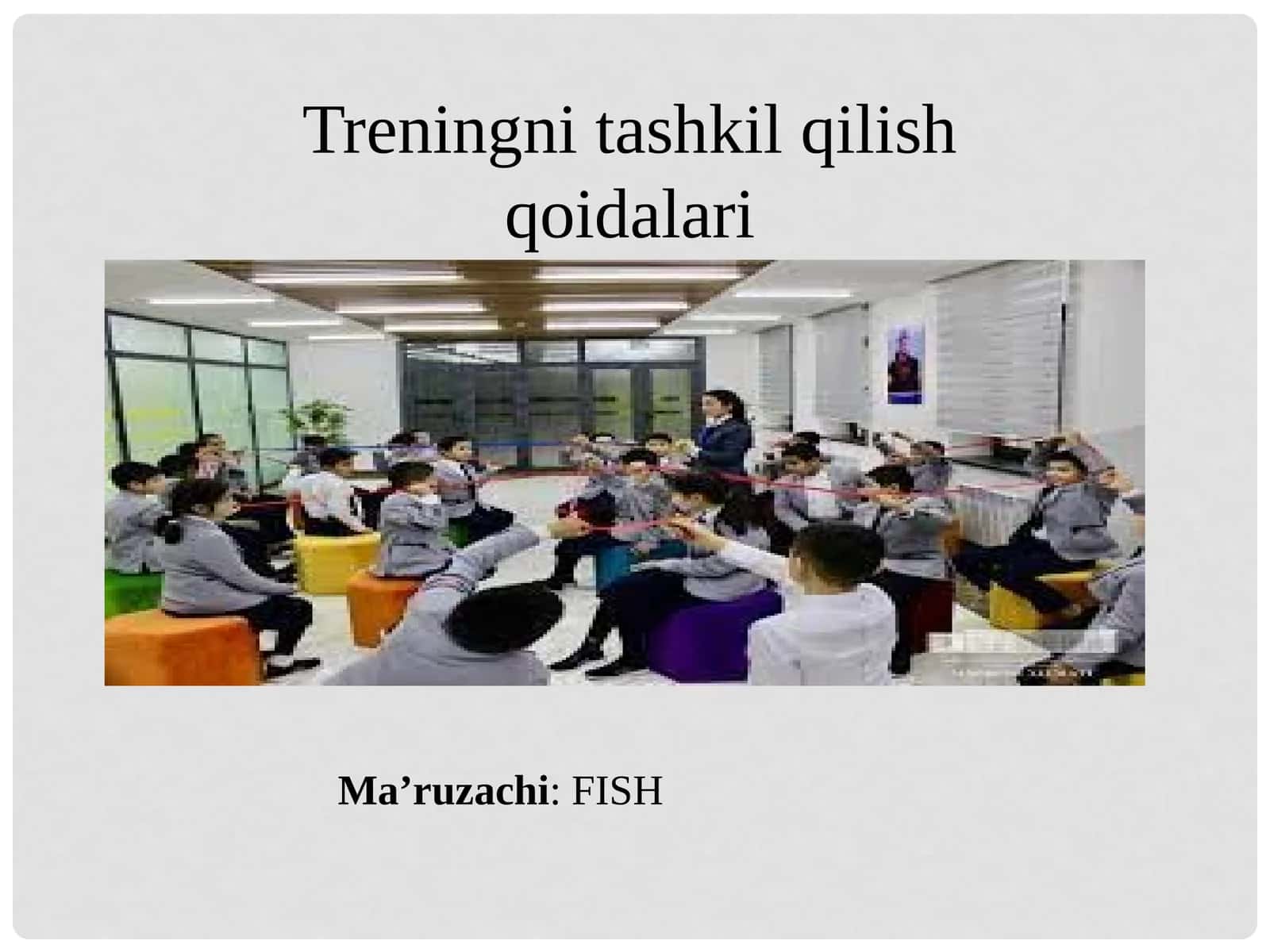 Treningni tashkil qilish qoidalari 1