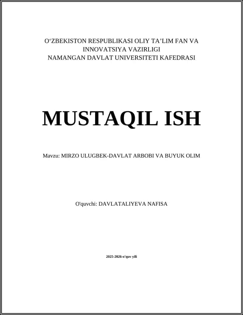 MIRZO ULUGBEK-DAVLAT ARBOBI VA BUYUK OLIM 1