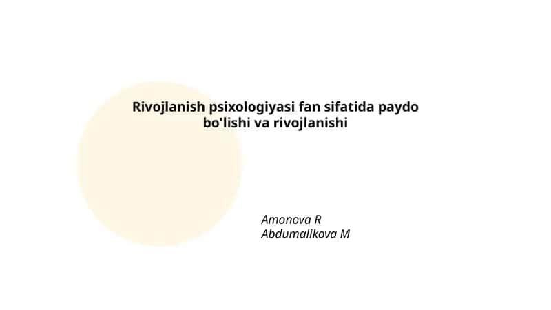 Rivojlanish Psixologiyasi 1