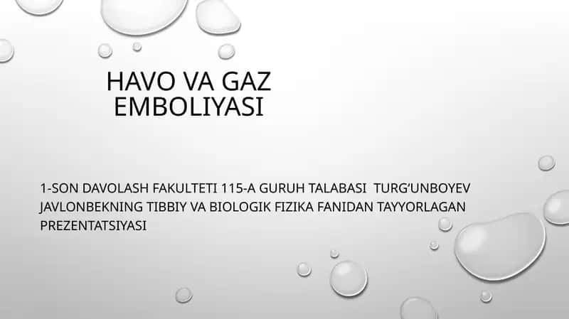 HAVO VA GAZ EMBOLIYASI 1