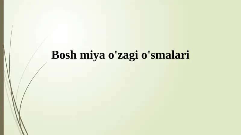 Bosh miyao'zagio'smalari 1