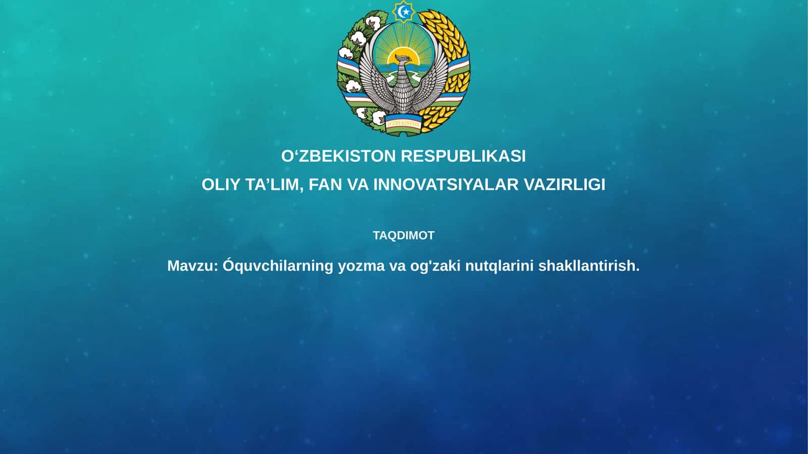 Yozma va og'zaki aloqa ko'nikmalari 1