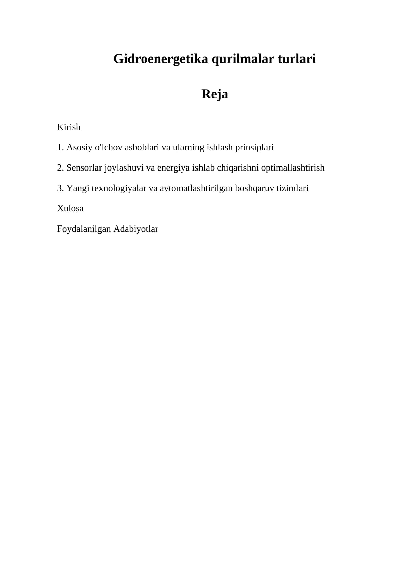 Gidroenergetika qurilmalar turlari 1