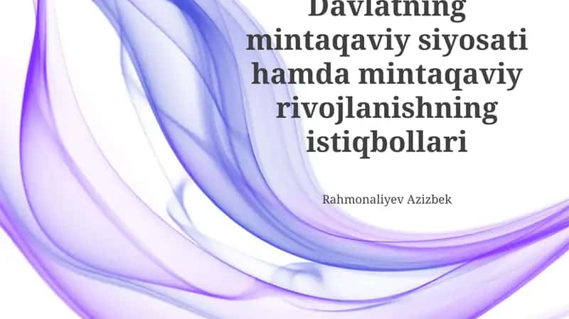 Turizmning mintaqaviy rivojlanishdagi roli 1