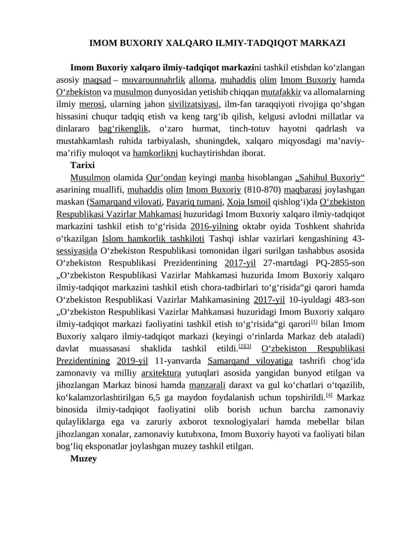 IMOM BUXORIY XALQARO ILMIY-TADQIQOT MARKAZI 1
