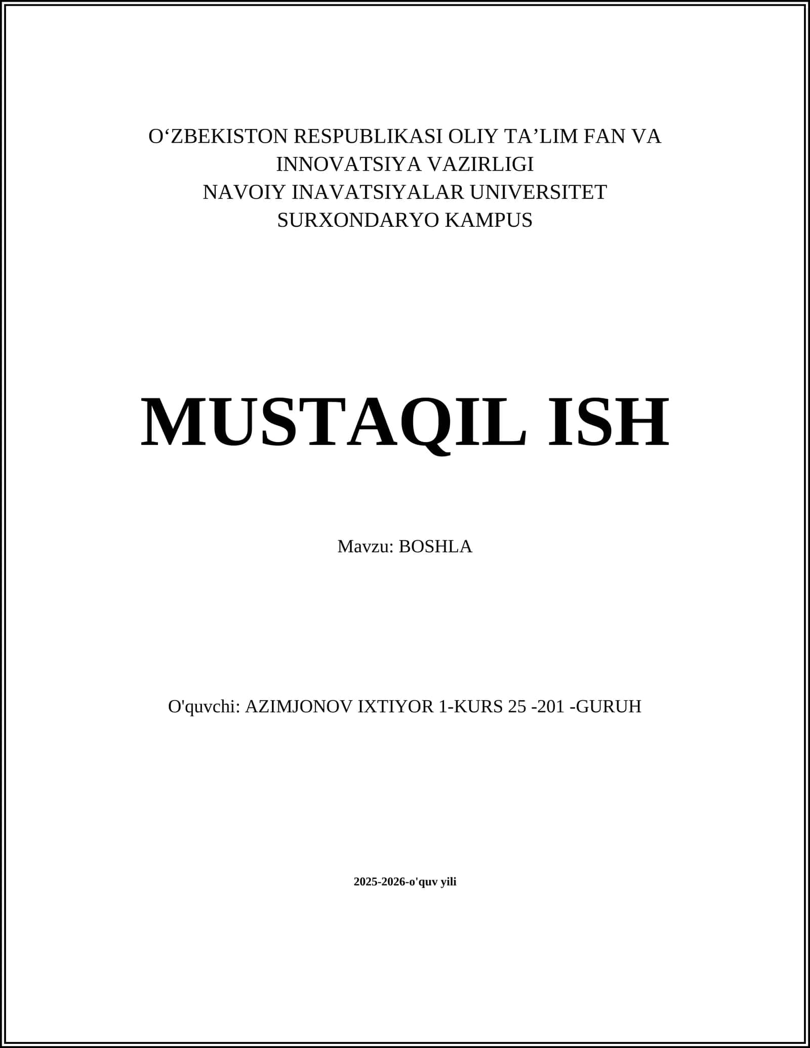 Boshla 1