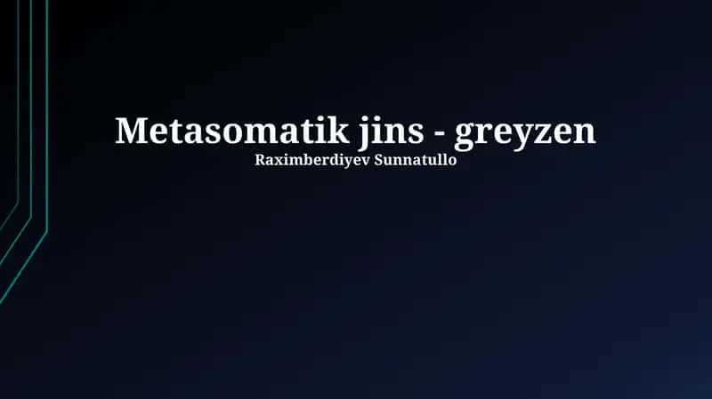 Metasomatik jins - greyzen 1