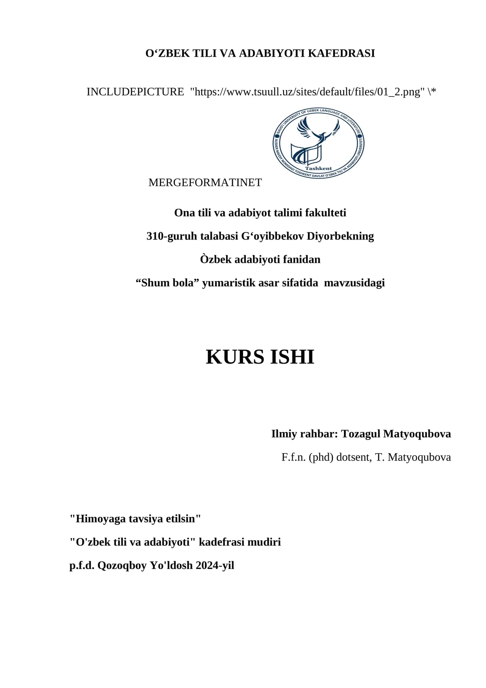 SHUM BOLA YUMORISTIK ASAR SIFATIDA 1