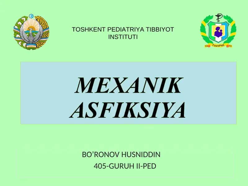 Асфиксия тушунчаси 1