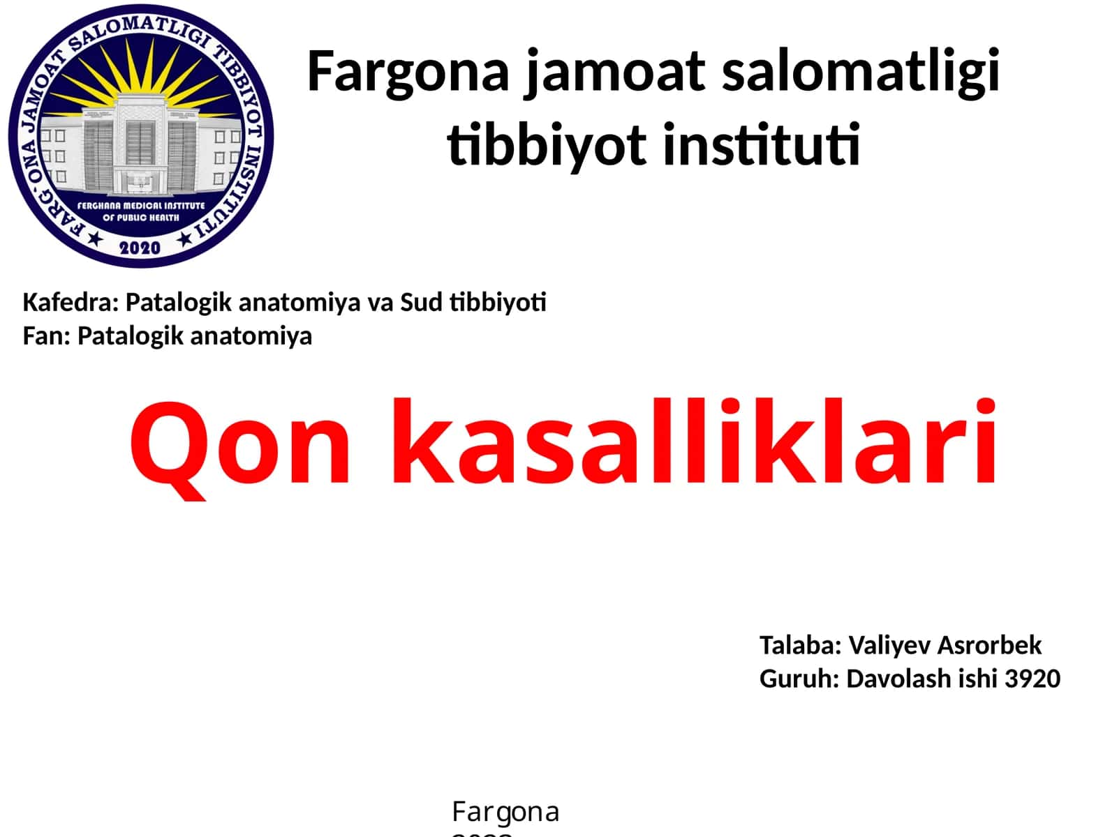 Qon kasalliklari 1