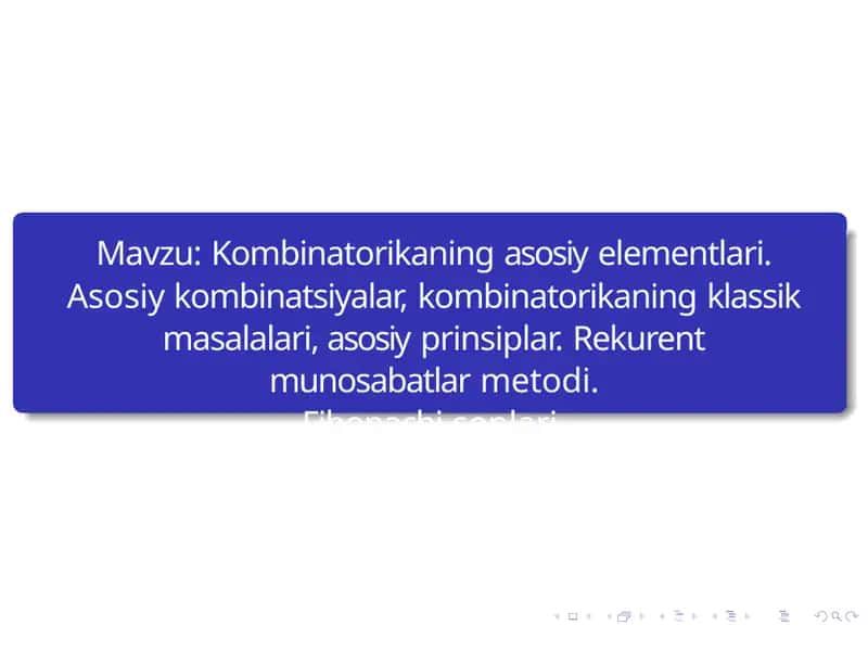 Kombinatorikaning asosiy elementlari 1
