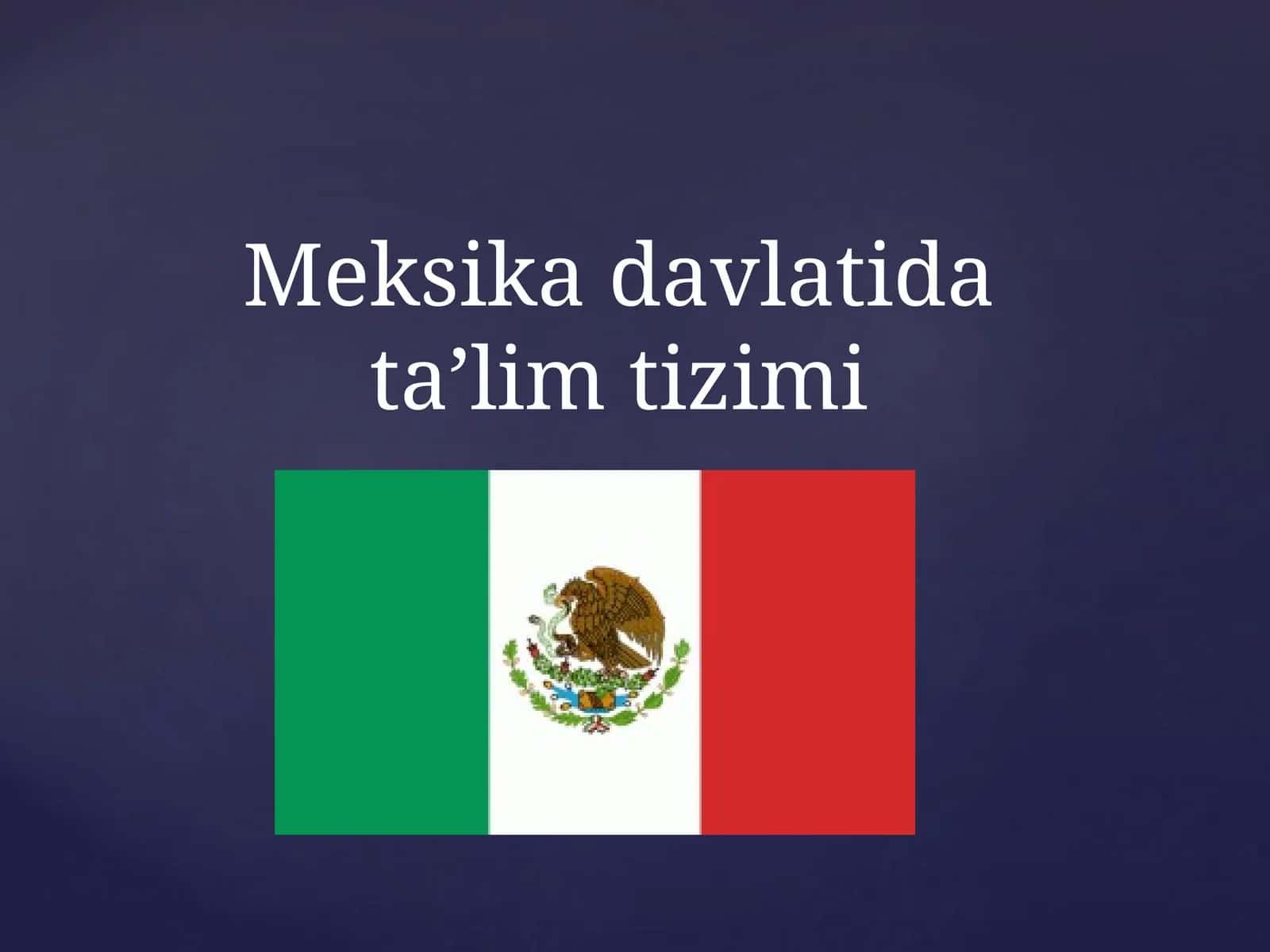 Meksika davlatida ta’lim tizimi 1