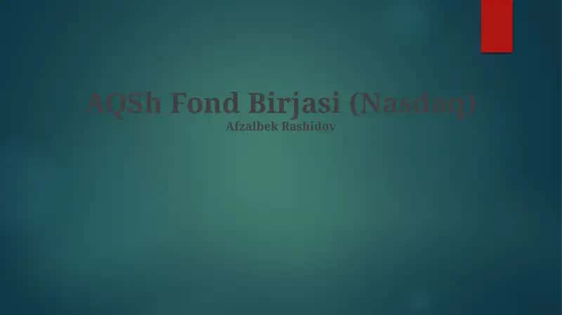 Nasdaq Fond Birjasi 1