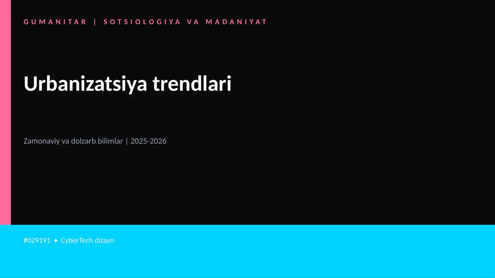 Urbanizatsiya trendlari 1