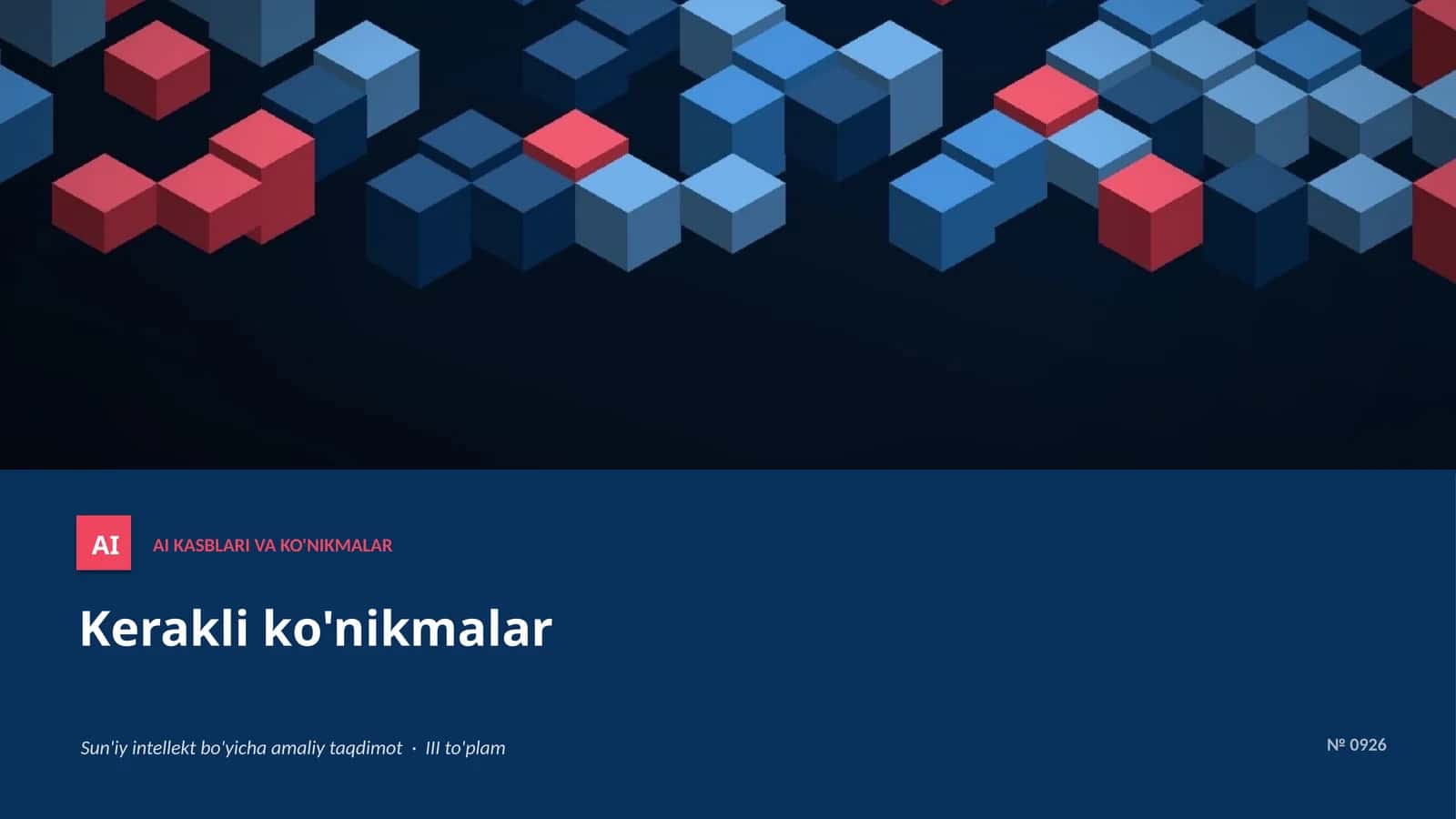 AI KASBLARI VA KO'NIKMALAR 1