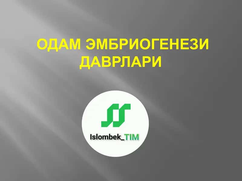 ОДАМ ЭМБРИОГЕНЕЗИ ДАВРЛАРИ 1