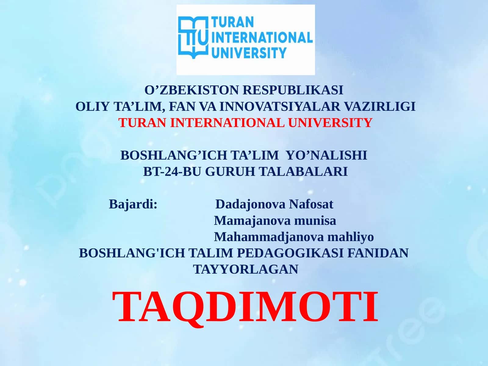 Milliy qadriyatlarning boshlang'ich taʼlimdagi o'rni 1