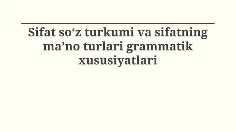 Sifat soʻz turkumi 1