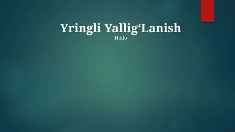 Yringli YalligʻLanish 1