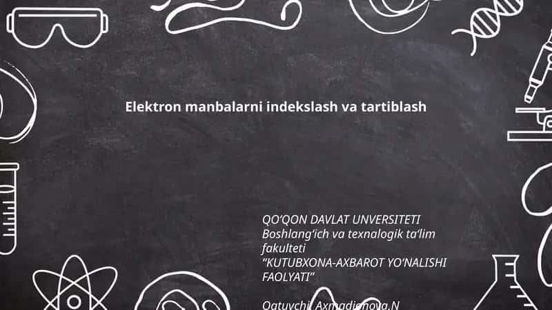Elektron manbalarni indekslash va tartiblash 1