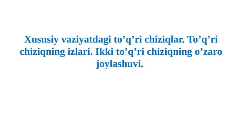 Xususiyvaziyatdagi to’q’richiziqlar 1