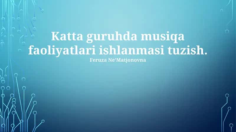 Musiqa Faoliyatlari Ishlanmasi Tuzish 1