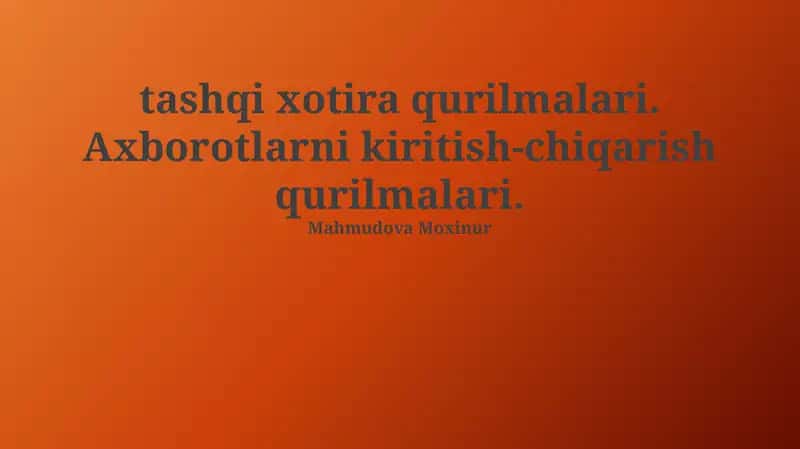 Kirish/Chiqish Qurilmalari 1