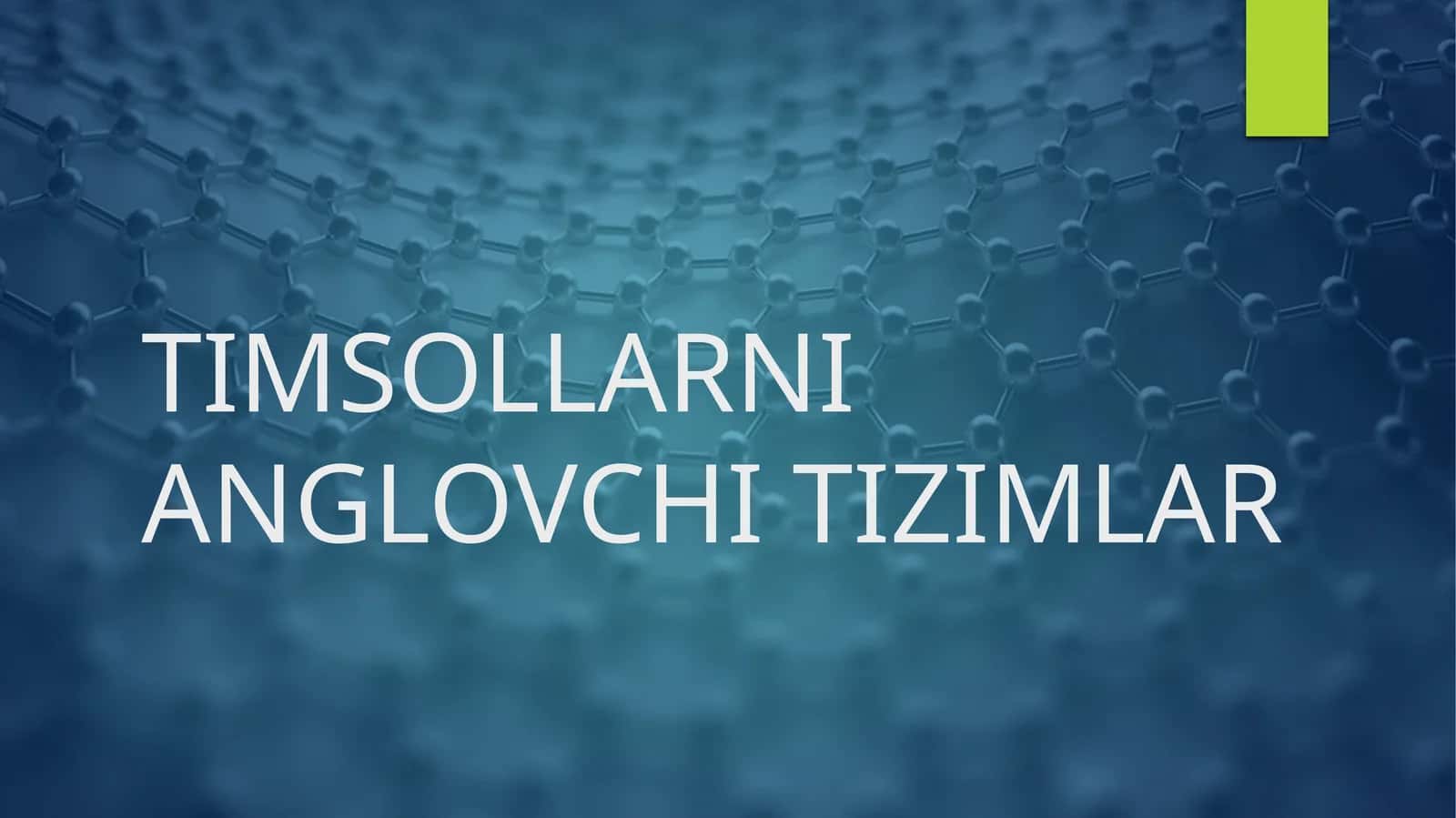 TIMSOLLARNI ANGLOVCHI TIZIMLAR 1