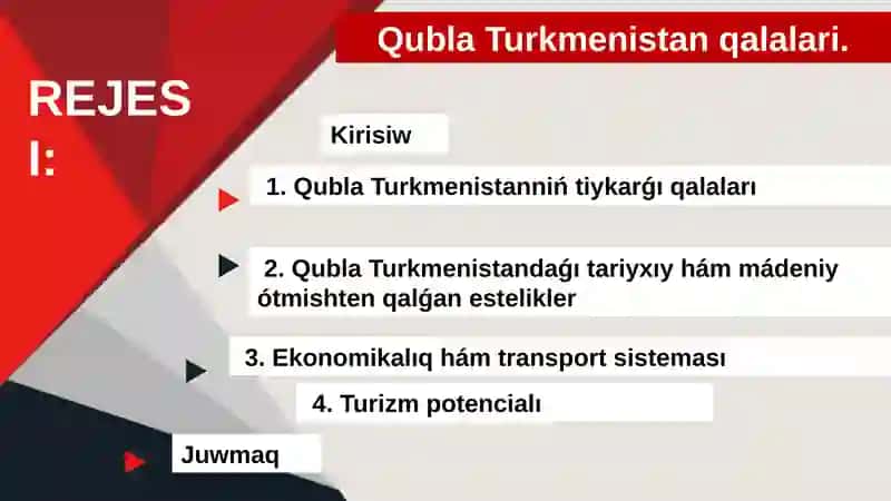 Qubla Turkmenistan qalalari