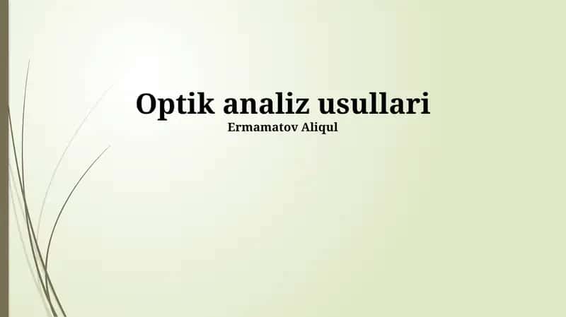 Optik analiz usullari 1