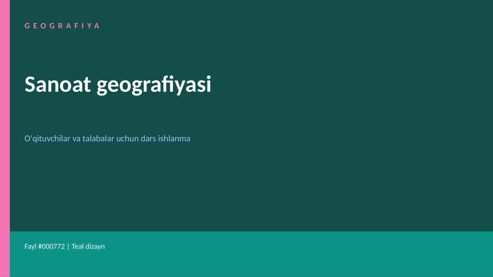 Transport Geografiyasi Dars ishlanmasi 1