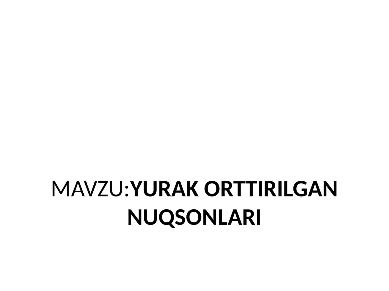 Yurak qon tomir nuqsonlari 1