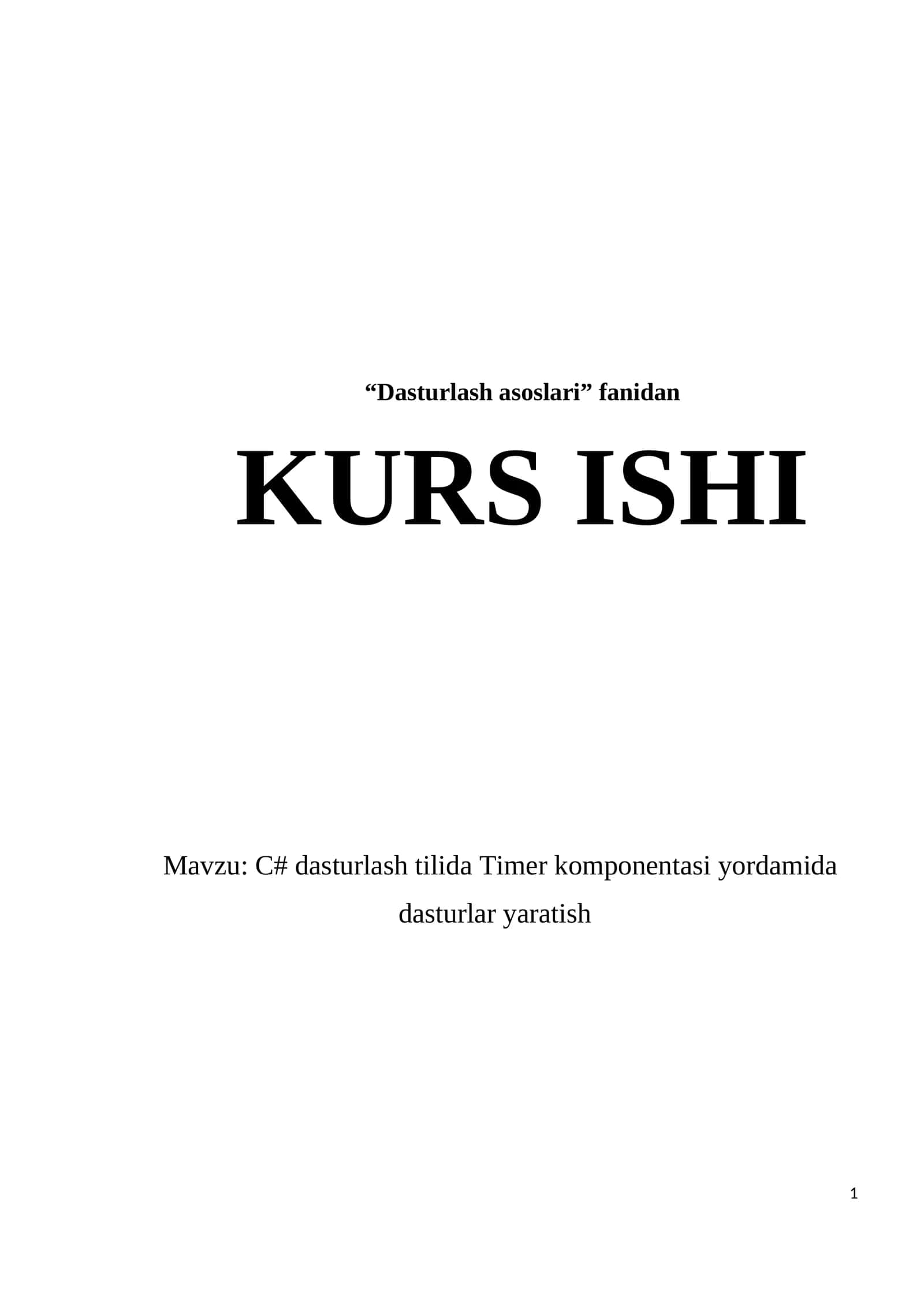 Dasturlash asoslari kurs ishi 1