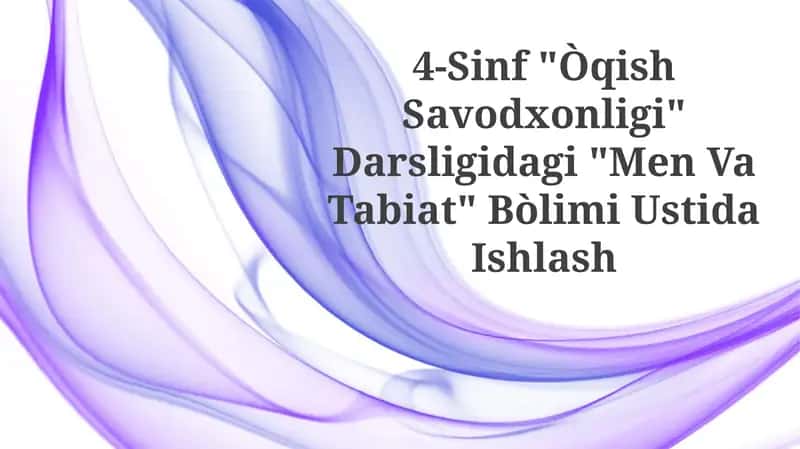 "Men Va Tabiat" Bòlimi 1
