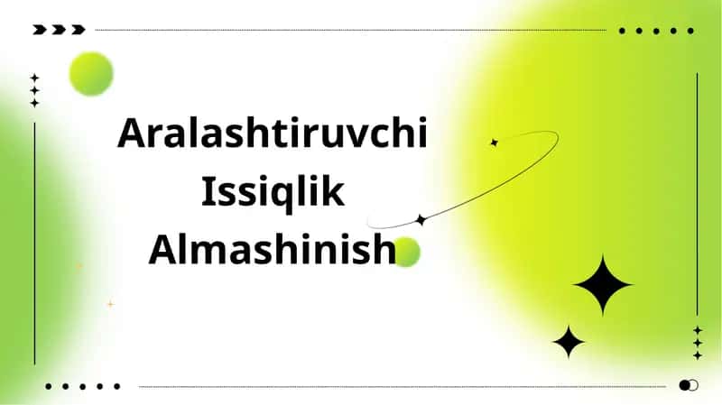 Aralashtiruvchi Issiqlik Almashinish 1