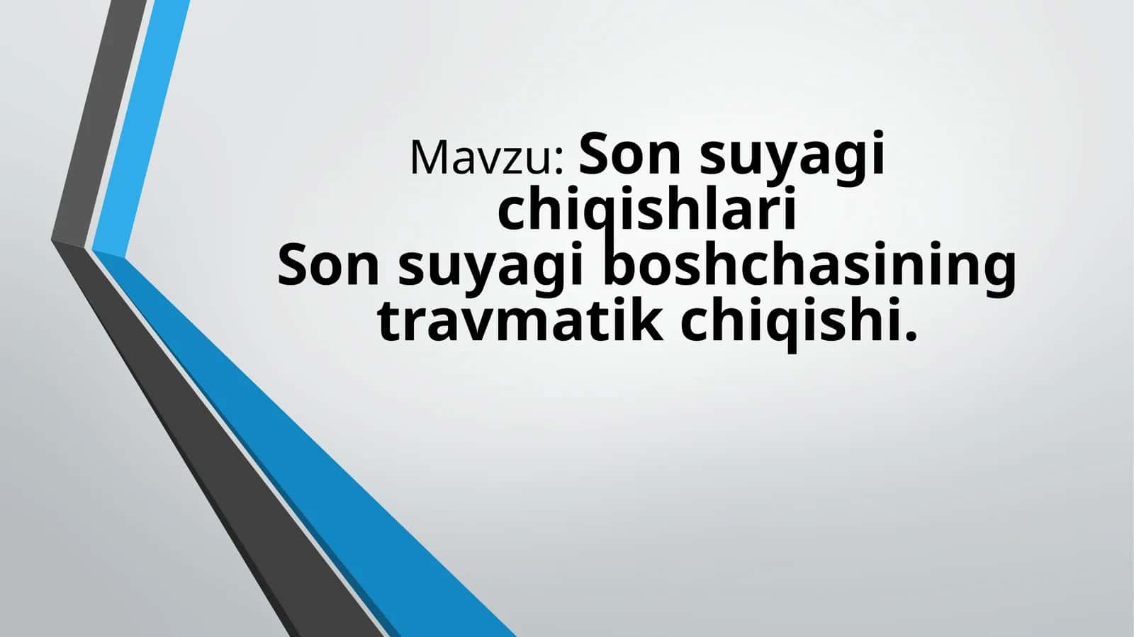 Son suyagi chiqishlari. Son suyagi boshchasining travmatik chiqishi 1