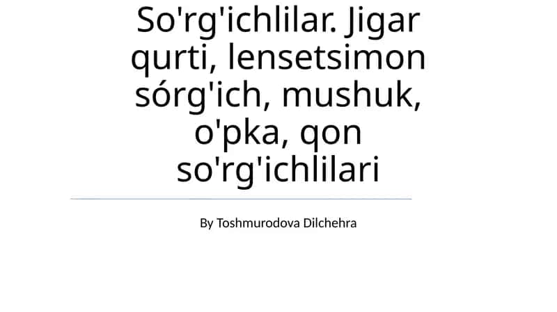 O'pka trematodasi 1