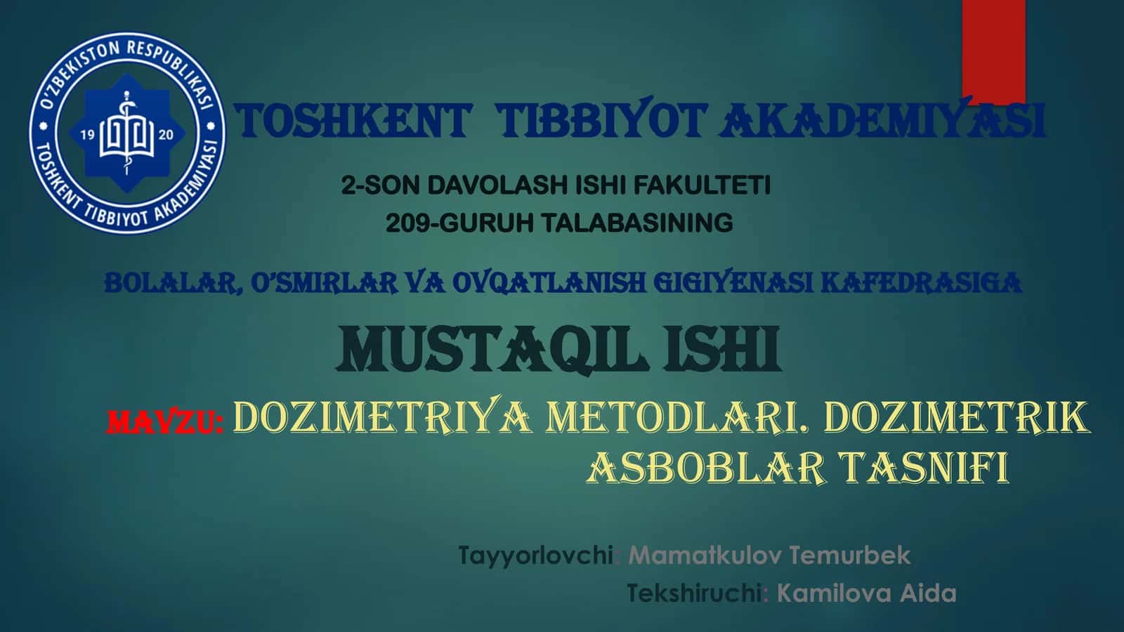 fuqarolar muhofazasi- dozimetriya... 1