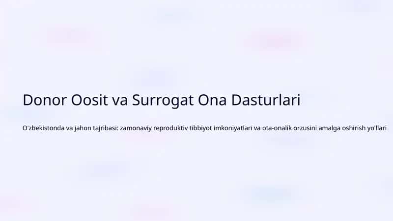 Surrogat Ona Dasturlari 1
