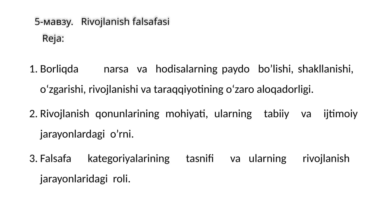 Falsafa rivojlanishi 1