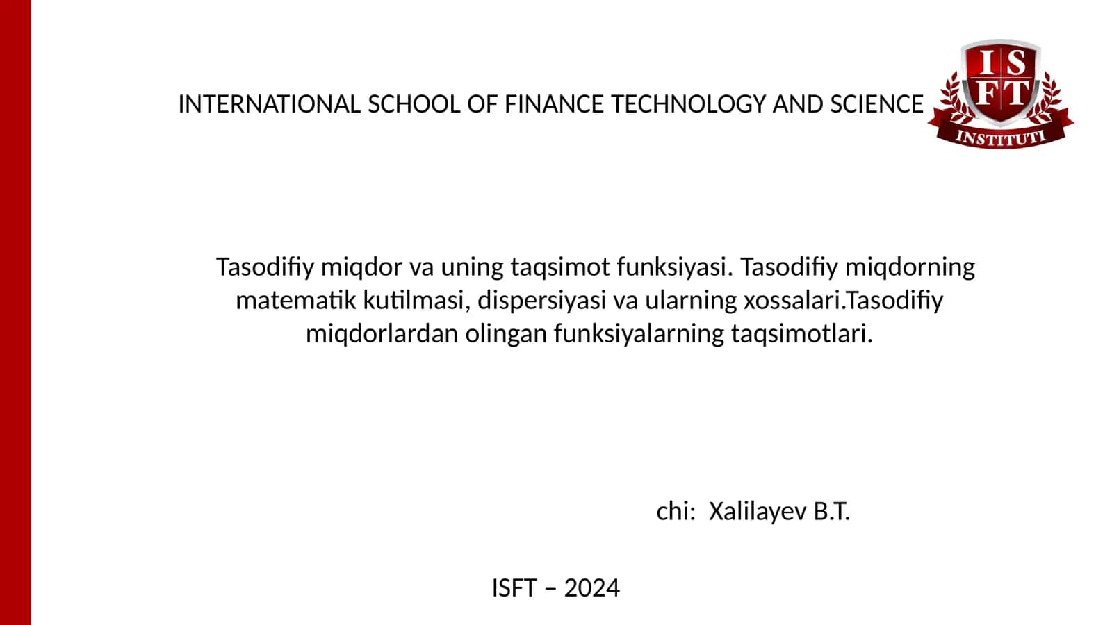 Tasodifiy miqdor va uning taqsimot funksiyasi 1