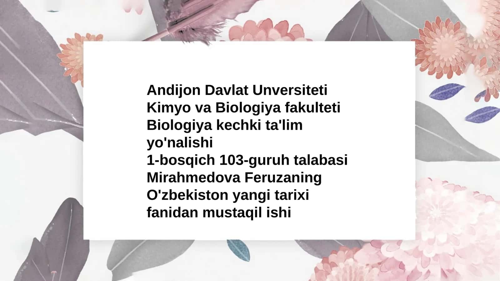 O'zbekiston yangi tarixi fanidan mustaqil ishi 1