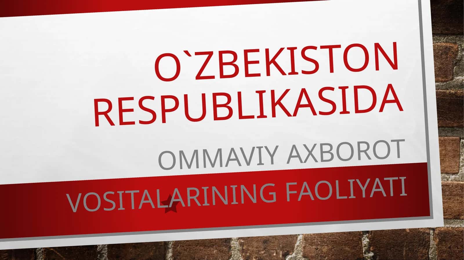 Ommaviy axborot vositalari faoliyati 1
